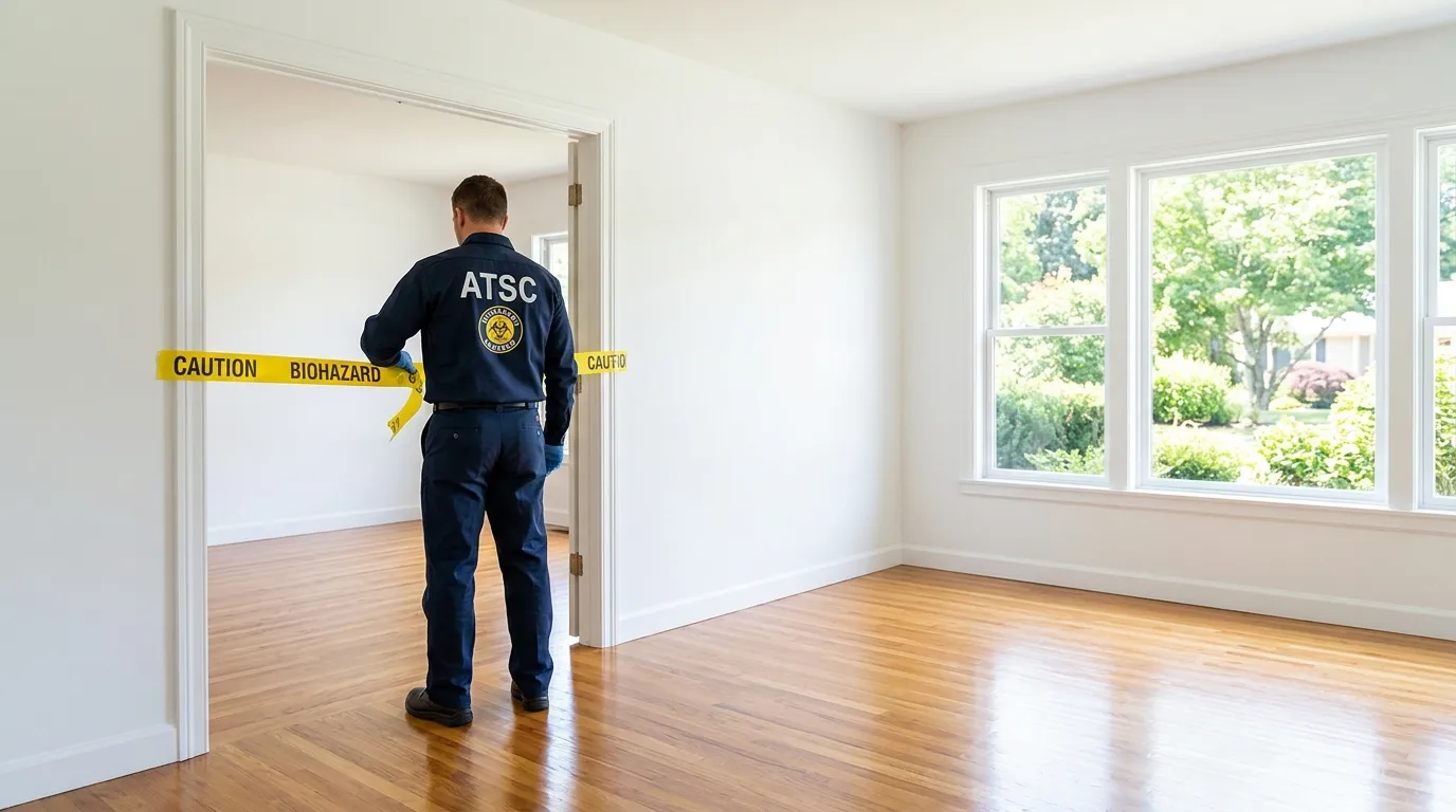 Certified biohazard cleanup crew performing Decomposition Cleanup in Pleasant Grove